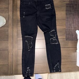 Hollister Black Distressed Skinny Jeans
